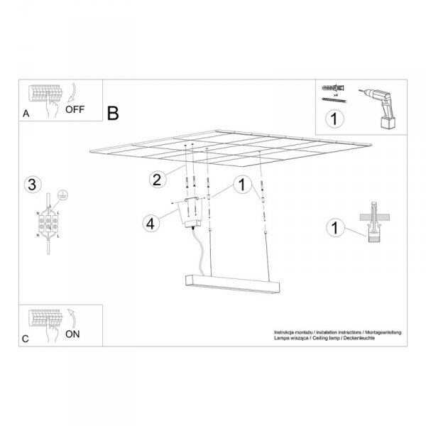 Lampa wisząca PINNE 90 szara 3000K