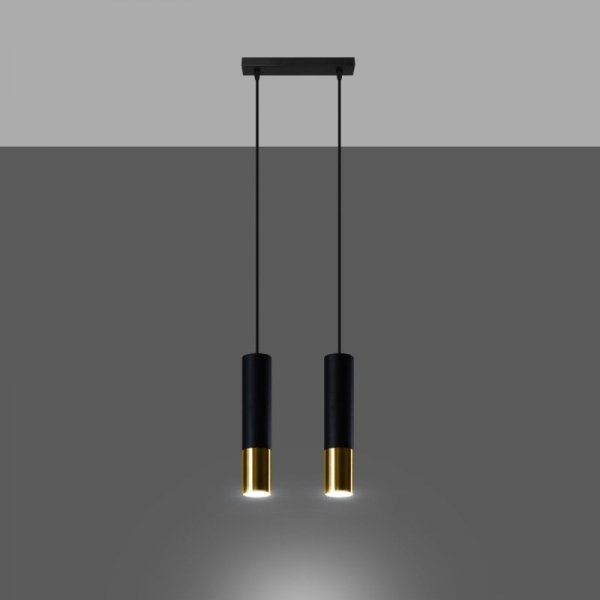 Lampa wisząca LOOPEZ 2 czarny/złoty