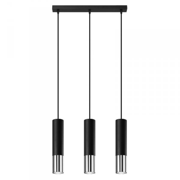 Lampa wisząca LOOPEZ 3L czarny/chrom