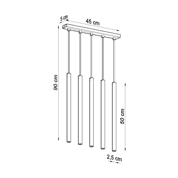 Lampa wisząca PASTELO 5 czarna