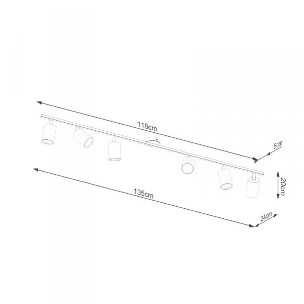 Plafon LEMMI 6L czarny