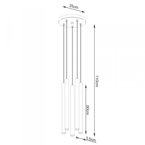 Lampa wisząca PASTELO 5P beton