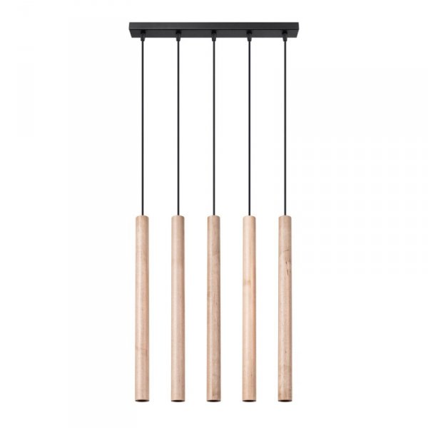 Lampa wisząca PASTELO 5L drewno