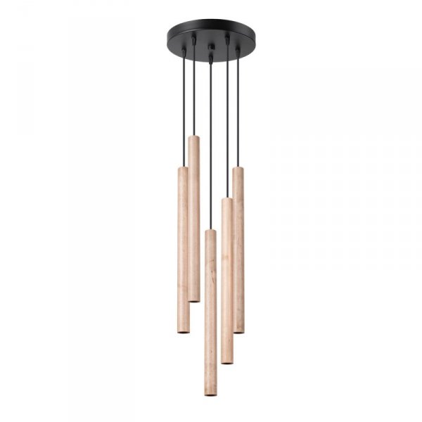 Lampa wisząca PASTELO 5P drewno
