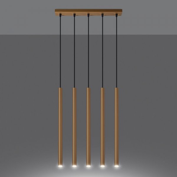 Lampa wisząca PASTELO 5L złota