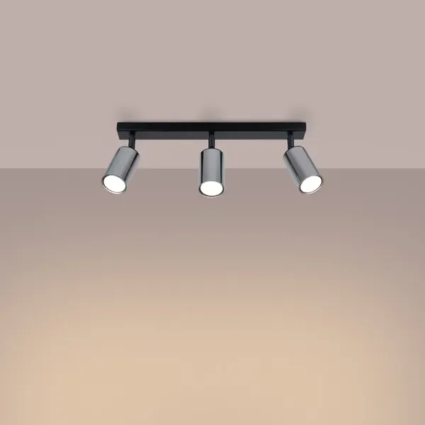 Plafon WINX 3 czarny/chrom