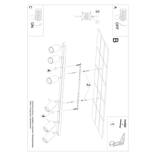 Plafon RING 6L beżowy
