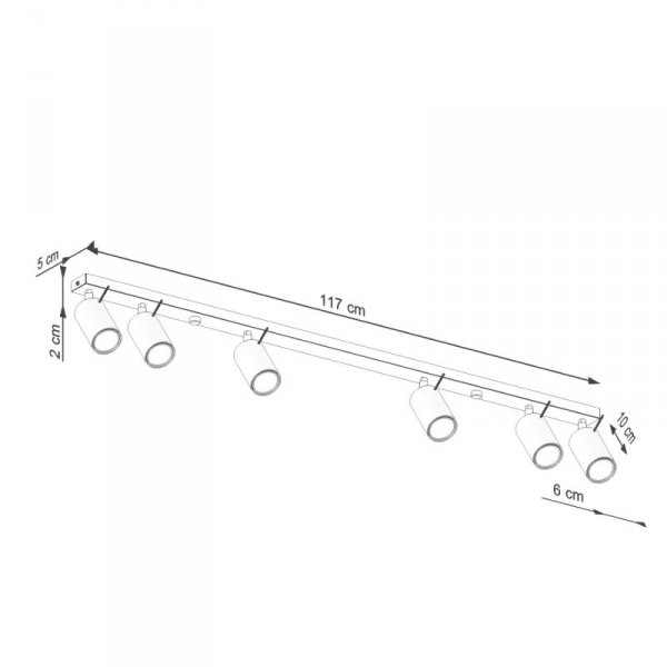 Plafon RING 6L zielony oliwkowy