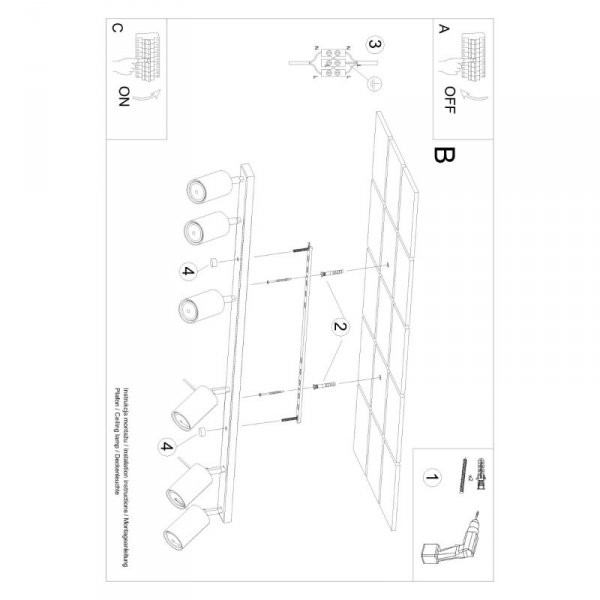 Plafon RING 6L zielony oliwkowy