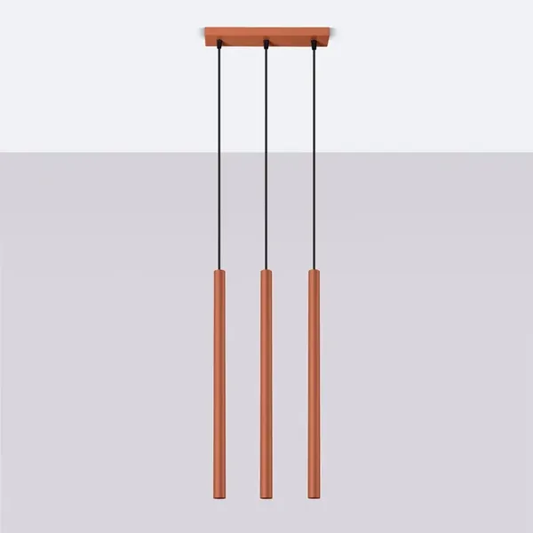 Lampa wisząca PASTELO 3 ochra czerwona