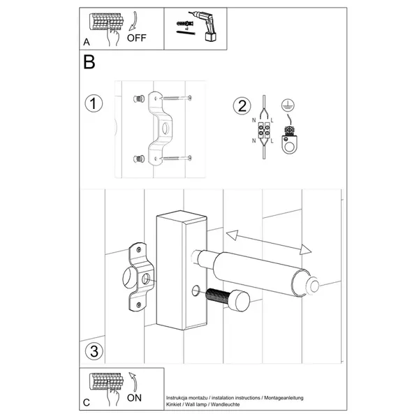 Kinkiet EYETECH 1 czarny