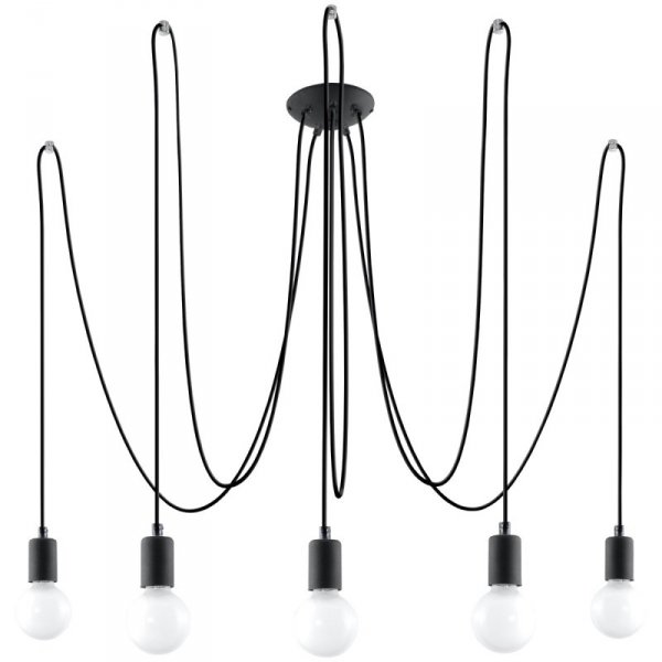 Żyrandol EDISON 5 czarny