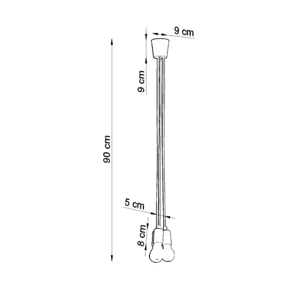 Lampa wisząca DIEGO 3 żółta