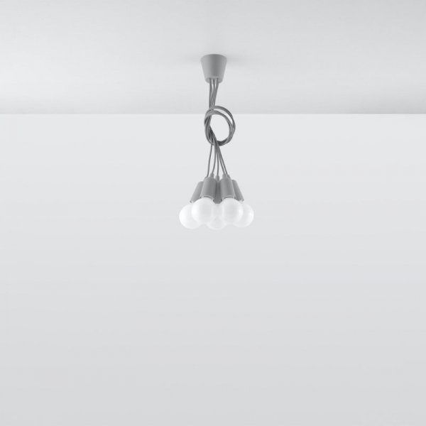 Lampa wisząca DIEGO 5 szara