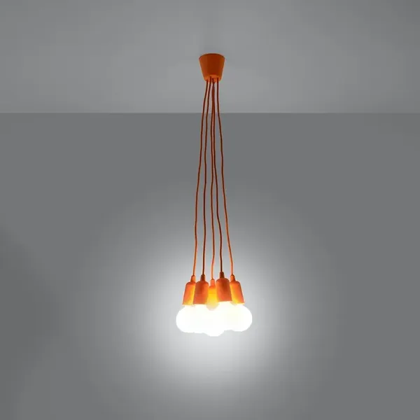 Lampa wisząca DIEGO 5 pomarańczowy