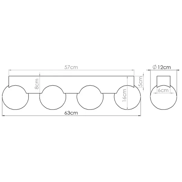 Plafon BULBO 4 naturalne drewno
