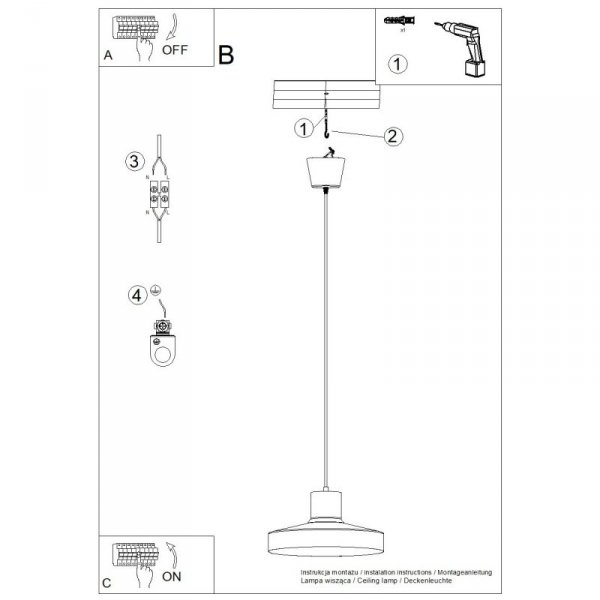 Lampa wisząca BILO beżowa