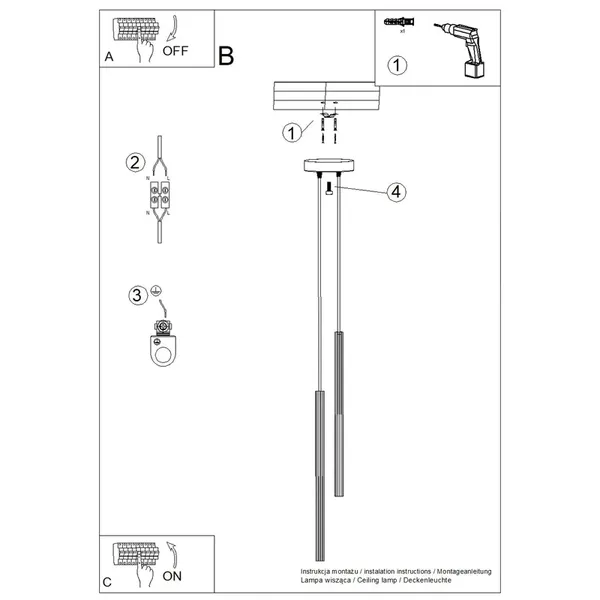 Lampa wisząca ARCHE 2P czarna