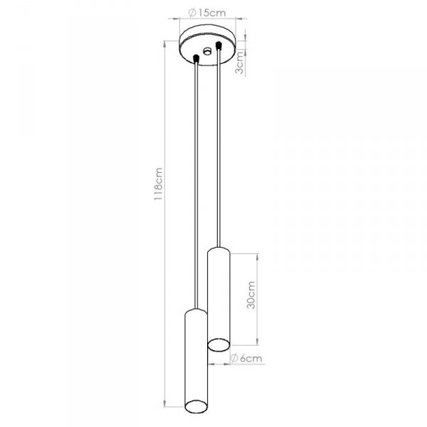 Lampa wisząca LAGOS 2P czarna