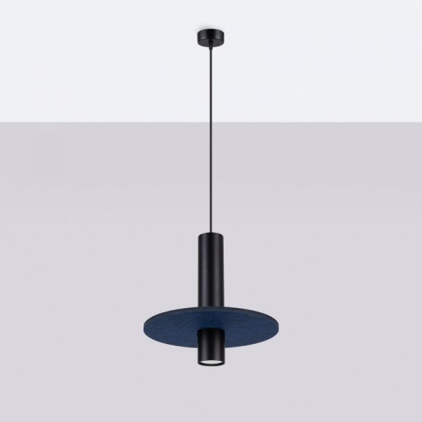 Lampa wisząca PELTA 1 czarna/granatowa