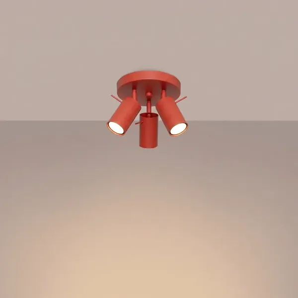 Plafon RING 3P czerwony
