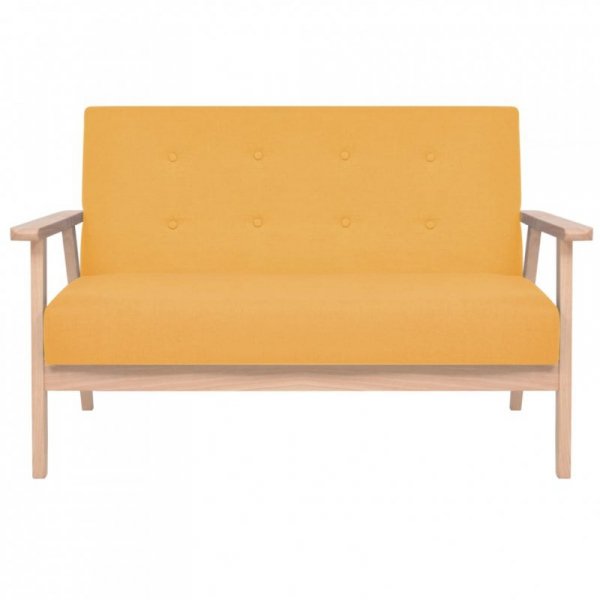2 osobowa sofa tapicerowana, żółta