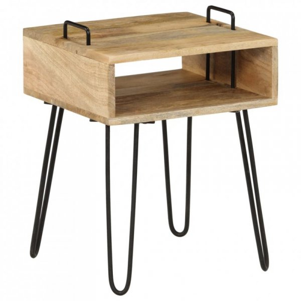 Stolik nocny z litego drewna mango, 40 x 34 x 47 cm