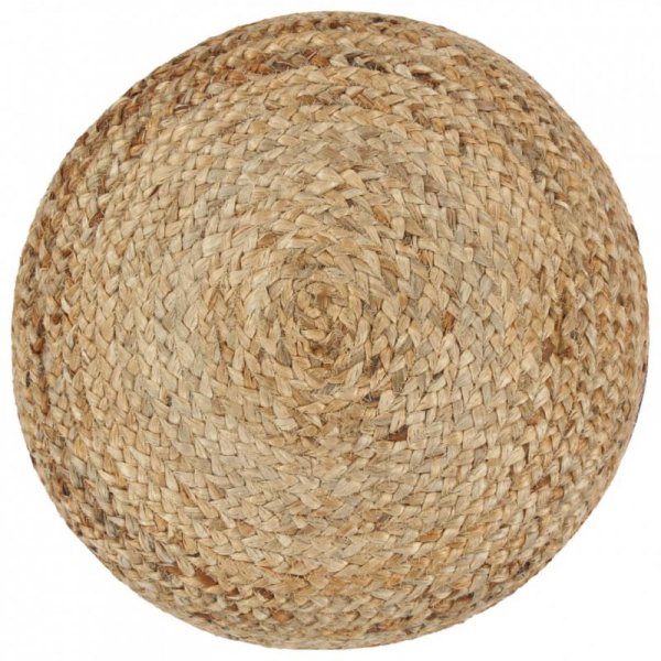 Ręcznie robiony puf, zieleń oliwkowa, 40 x 45 cm, juta