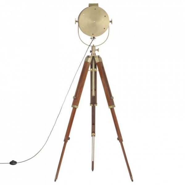 Lampa podłogowa na trójnogu, lite drewno mango, 165 cm