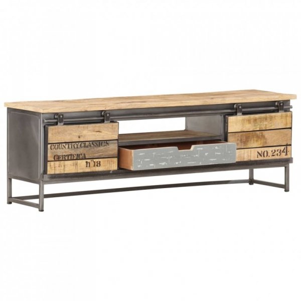 Szafka pod TV, 120x30x40 cm, lite drewno mango