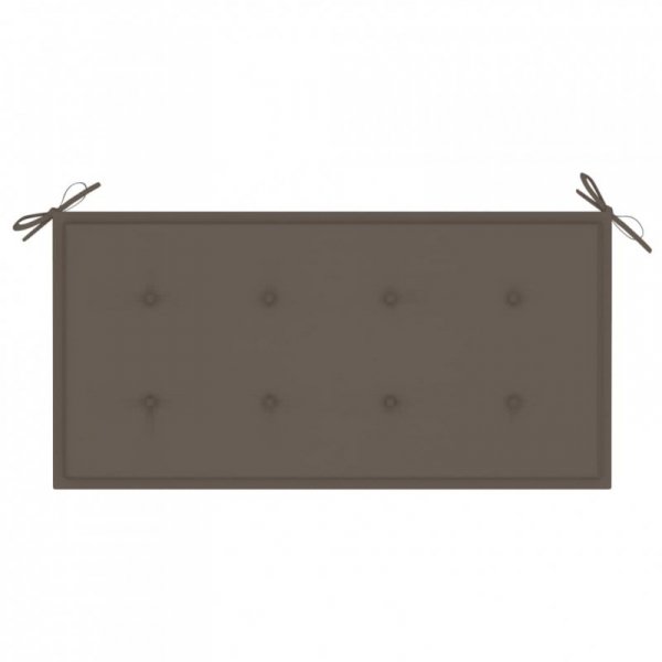 Ławka ogrodowa z poduszką taupe, 112 cm, lite drewno tekowe