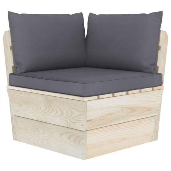 Ogrodowa sofa 2-osobowa z palet, z poduszkami, drewno świerkowe