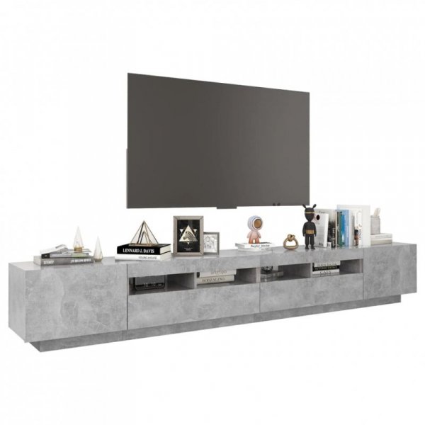 Szafka pod TV z oświetleniem LED, szarość betonu, 260x35x40 cm