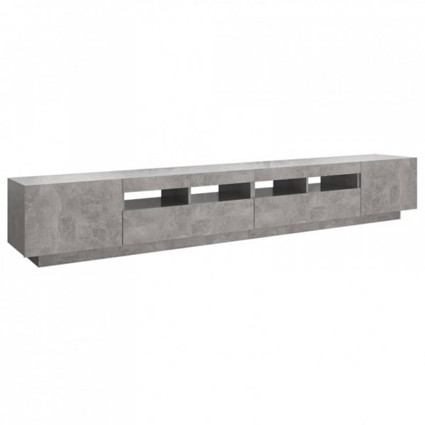 Szafka pod TV z oświetleniem LED, szarość betonu, 260x35x40 cm