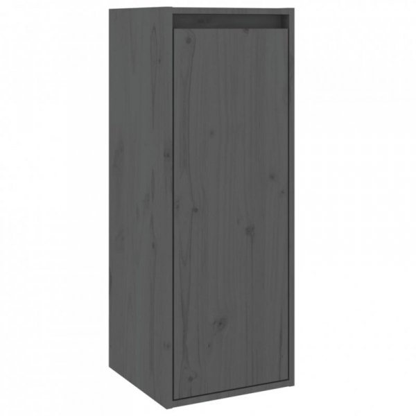 Szafki pod TV, 2 szt., szare, lite drewno sosnowe