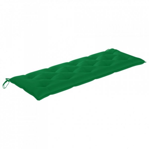 Ławka Batavia z zielona poduszką, 150 cm, lite drewno tekowe