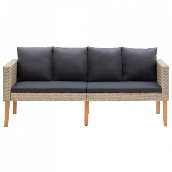 2-osobowa sofa ogrodowa z poduszkami, rattan PE, beż