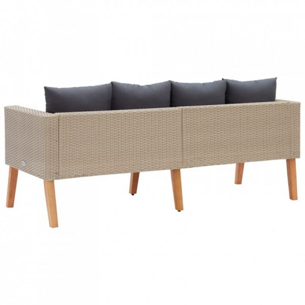 2-osobowa sofa ogrodowa z poduszkami, rattan PE, beż