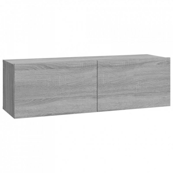 Ścienne szafki TV, 4 szt., szary dąb sonoma, 100x30x30 cm
