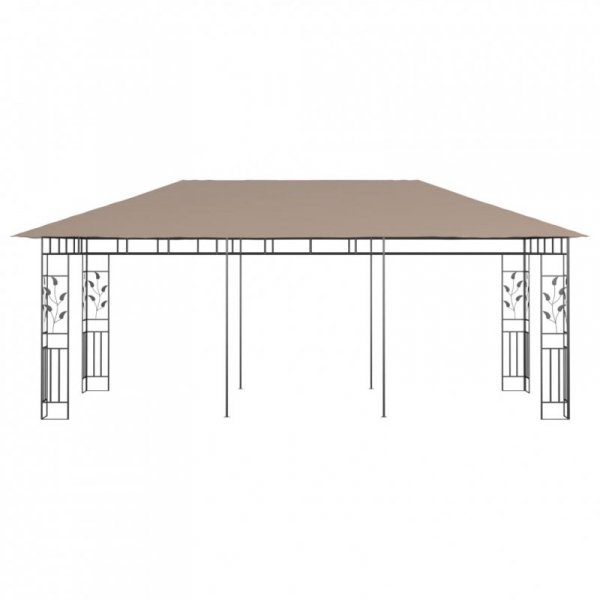 Altana ogrodowa z moskitierą, 6x3x2,73 m, kolor taupe, 180 g/m²