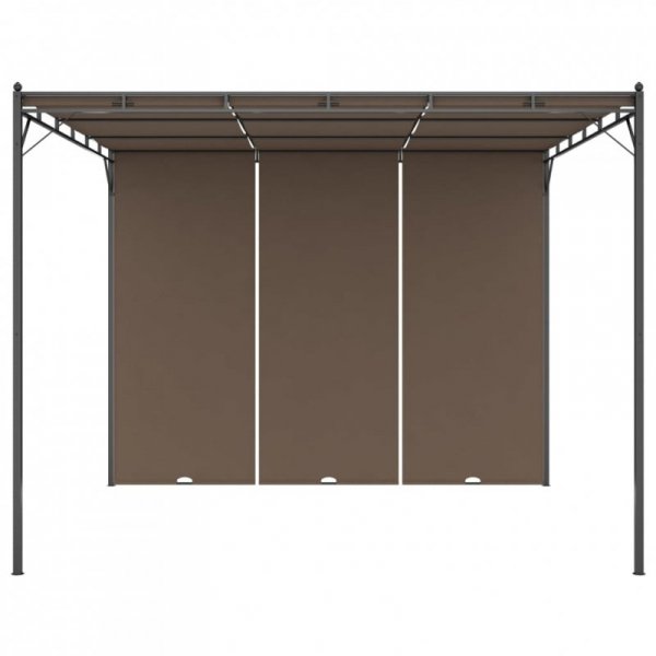 Altana ogrodowa z zasłoną, 3 x 3 x 2,25 m, kolor taupe