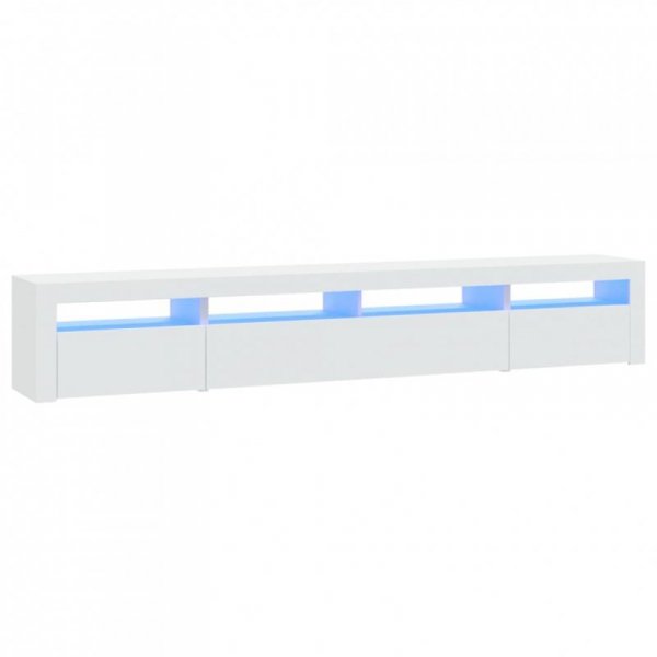 Szafka pod TV z oświetleniem LED, biała, 240x35x40 cm