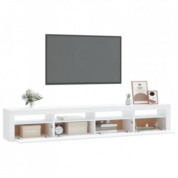 Szafka pod TV z oświetleniem LED, biała, 240x35x40 cm