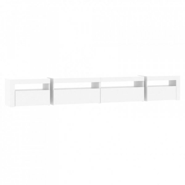 Szafka pod TV z oświetleniem LED, biała, 270x35x40 cm