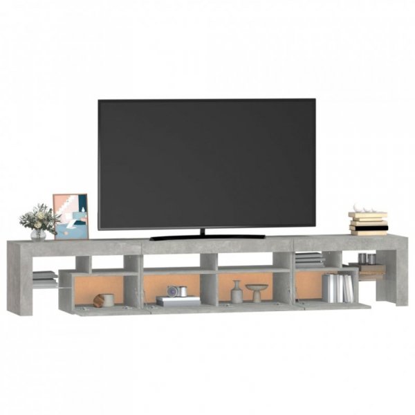 Szafka pod TV z oświetleniem LED, szarość betonu, 230x36,5x40cm