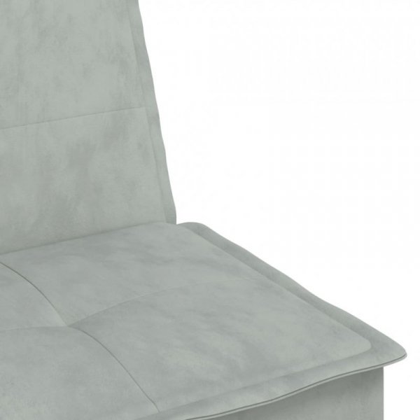 Sofa rozkładana L, jasnoszara, 255x140x70 cm, aksamit