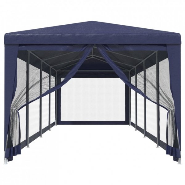 Namiot z 10 ścianami z siatki, niebieski, 3x12 m, HDPE
