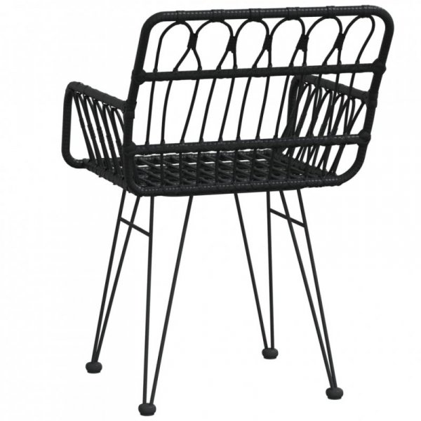 Krzesła ogrodowe, 2 szt., czarne, 56x64x80 cm, rattan PE