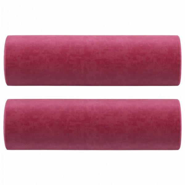 2-osobowa sofa z poduszkami, winna czerwień, 120 cm, aksamit