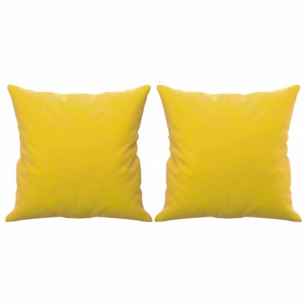 2-osobowa sofa z poduszkami, żółta, 140 cm, aksamit